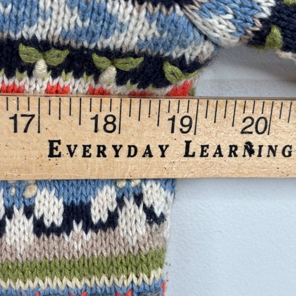 VTG 90s Paul Harris Design 3D Knit Cardigan S Rainbow Floral Boho Cottage Granny - Picture 7 of 9